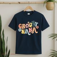 Retro Groovy Nana Matching Family 1st Birthday Party T-Shirt thumb 2