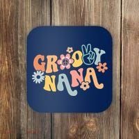 Retro Groovy Nana Matching Family 1st Birthday Party Coaster thumb 0