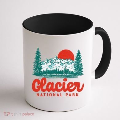 Retro Glacier National Park 80S Mountain Graphic Gift Coffee Mug back