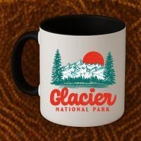Retro Glacier National Park 80S Mountain Graphic Gift Coffee Mug thumb 2