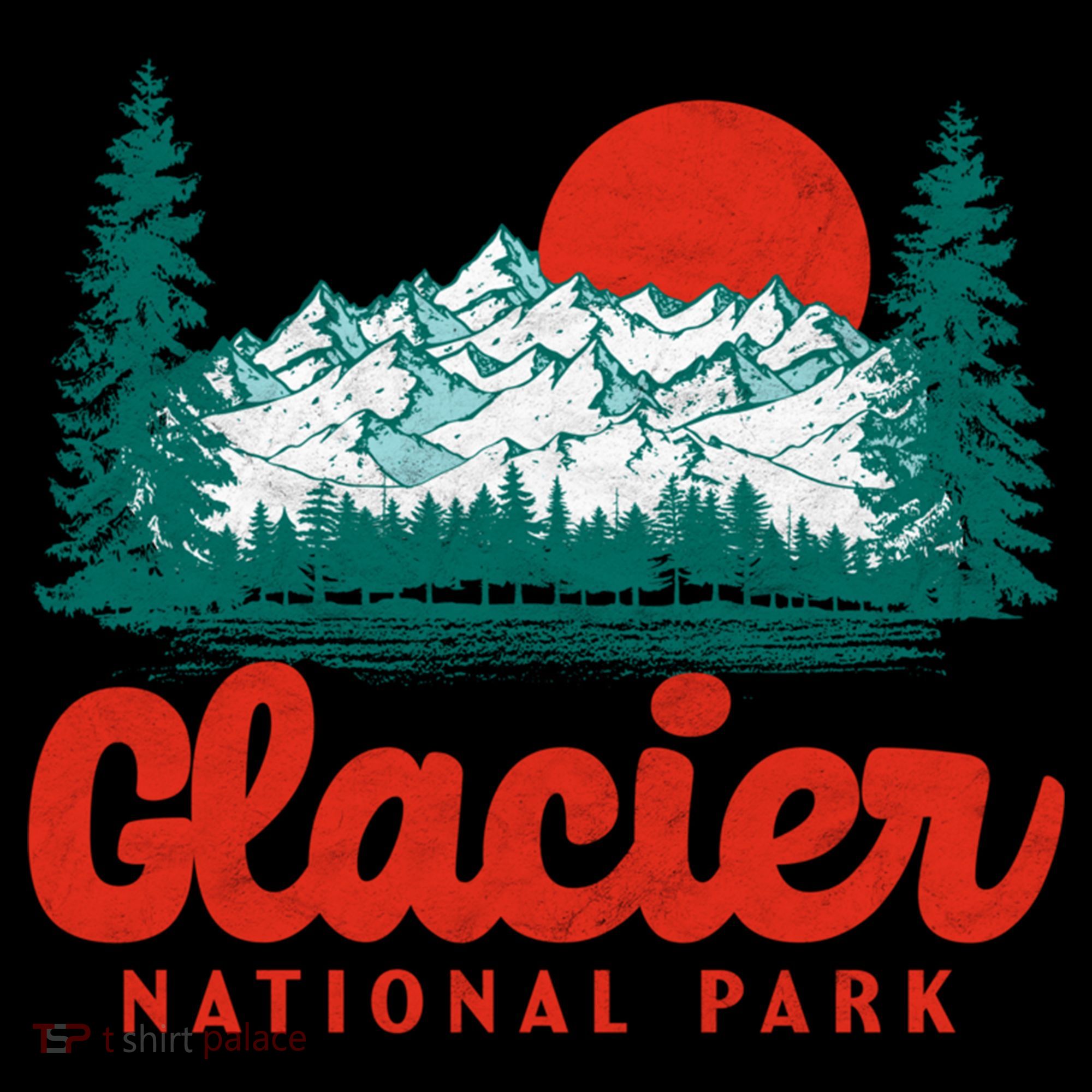 Retro Glacier National Park 80S Mountain Graphic Gift Coffee Mug