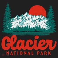 Retro Glacier National Park 80S Mountain Graphic Gift Beanie thumb 2