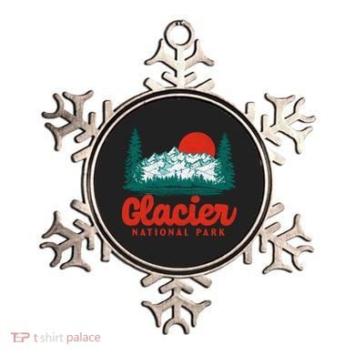 Retro Glacier National Park 80S Mountain Graphic Gift Ornament