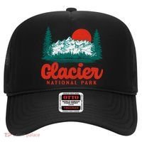 Retro Glacier National Park 80S Mountain Graphic Gift Hat thumb 0