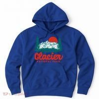 Retro Glacier National Park 80S Mountain Graphic Gift Hoodie thumb 0