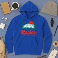 Retro Glacier National Park 80S Mountain Graphic Gift Hoodie thumb 3