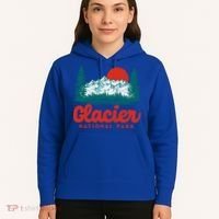 Retro Glacier National Park 80S Mountain Graphic Gift Hoodie thumb 5