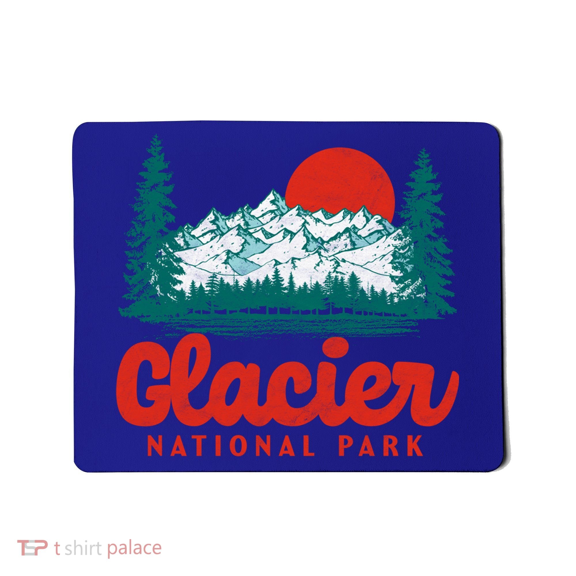 Retro Glacier National Park 80S Mountain Graphic Gift Mousepad