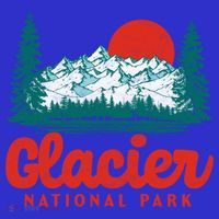 Retro Glacier National Park 80S Mountain Graphic Gift Mousepad thumb 1