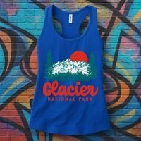 Retro Glacier National Park 80S Mountain Graphic Gift Women's Tank Top thumb 3