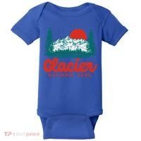 Retro Glacier National Park 80S Mountain Graphic Gift Baby Bodysuit thumb 0