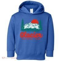 Retro Glacier National Park 80S Mountain Graphic Gift Toddler Hoodie thumb 0
