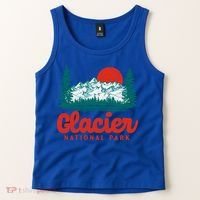 Retro Glacier National Park 80S Mountain Graphic Gift Tank Top thumb 2