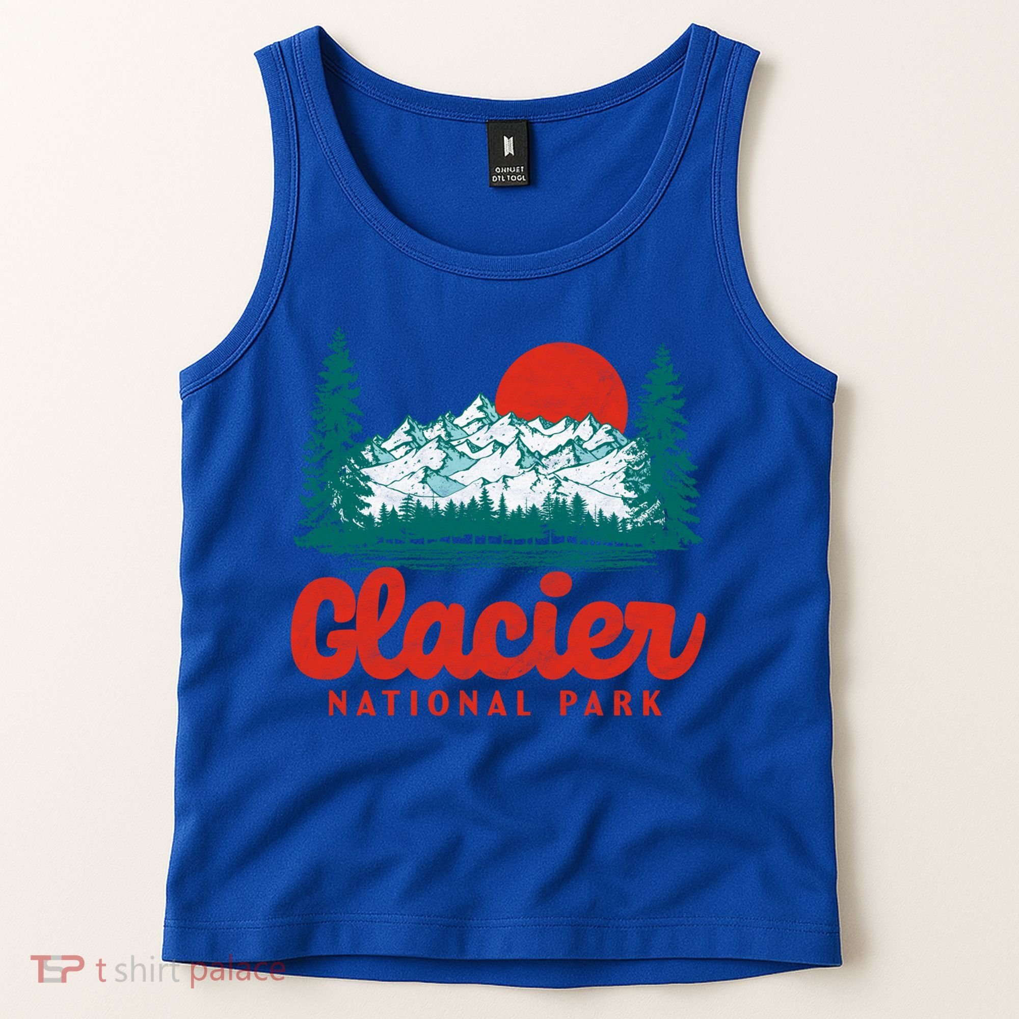 Retro Glacier National Park 80S Mountain Graphic Gift Tank Top