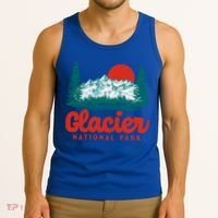 Retro Glacier National Park 80S Mountain Graphic Gift Tank Top thumb 3