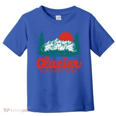 Retro Glacier National Park 80S Mountain Graphic Gift Toddler T-Shirt