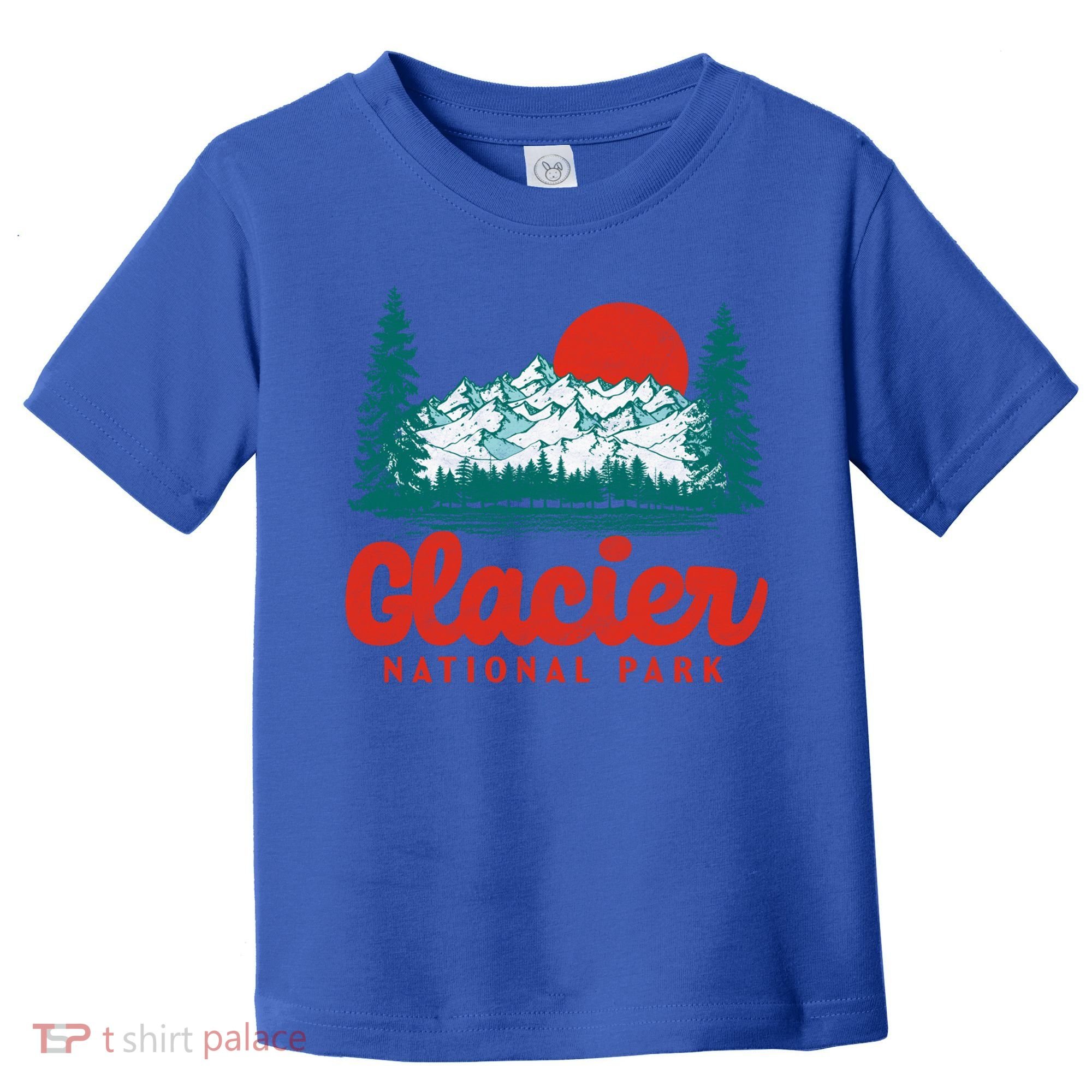 Retro Glacier National Park 80S Mountain Graphic Gift Toddler T-Shirt