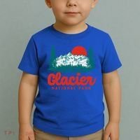 Retro Glacier National Park 80S Mountain Graphic Gift Toddler T-Shirt thumb 2