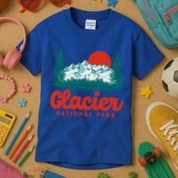 Retro Glacier National Park 80S Mountain Graphic Gift Kids T-Shirt thumb 3