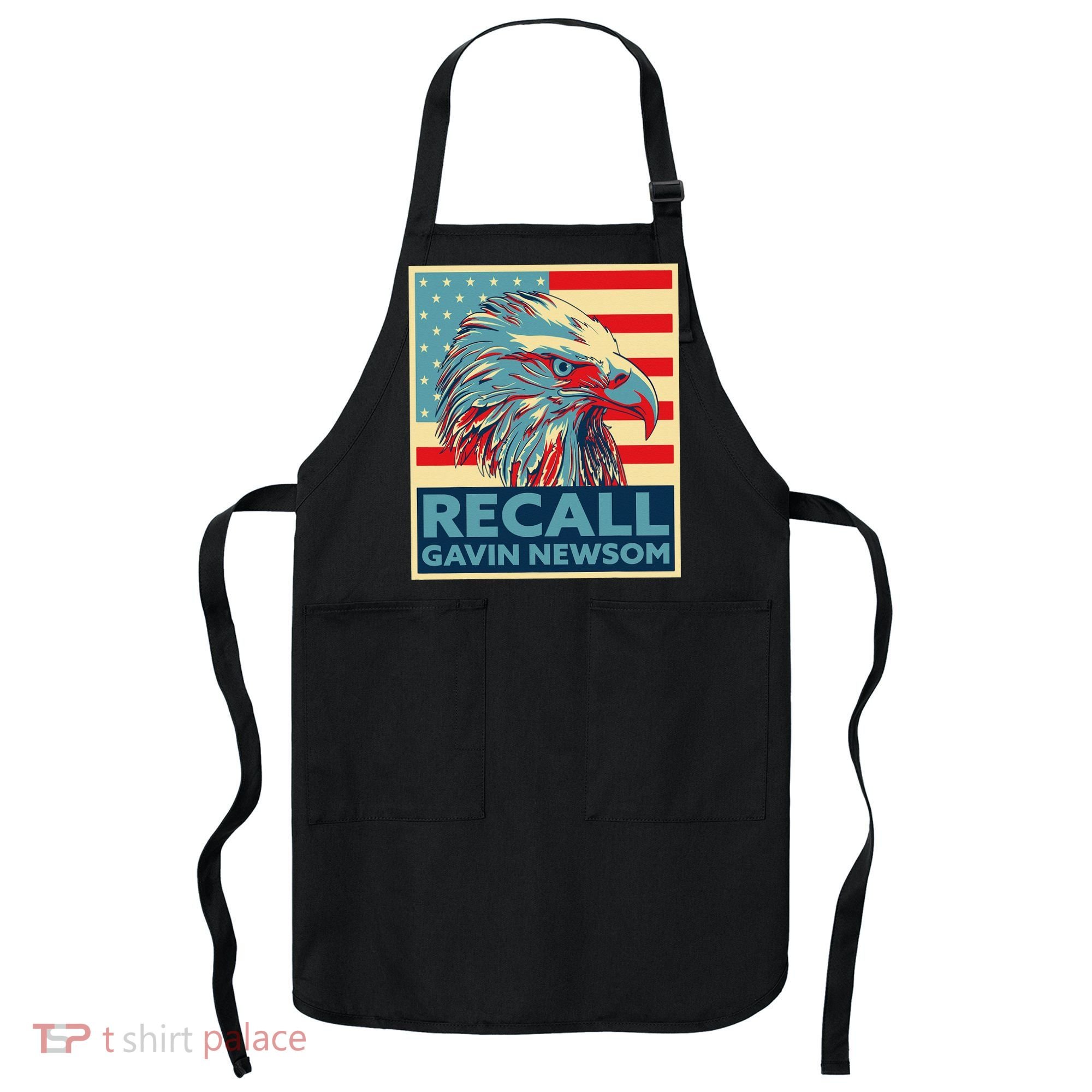 Recall Gavin Newsom 4th of July US American Flag Eagle Apron