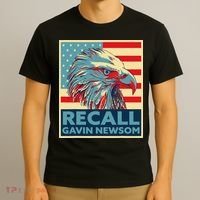 Recall Gavin Newsom 4th of July US American Flag Eagle T-Shirt thumb 3