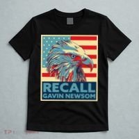 Recall Gavin Newsom 4th of July US American Flag Eagle T-Shirt thumb 5