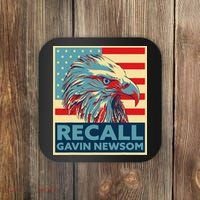 Recall Gavin Newsom 4th of July US American Flag Eagle Coaster thumb 0