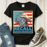 Recall Gavin Newsom 4th of July US American Flag Eagle Women's T-Shirt thumb 3