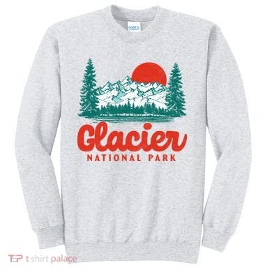 Retro Glacier National Park 80's Mountain Sweatshirt
