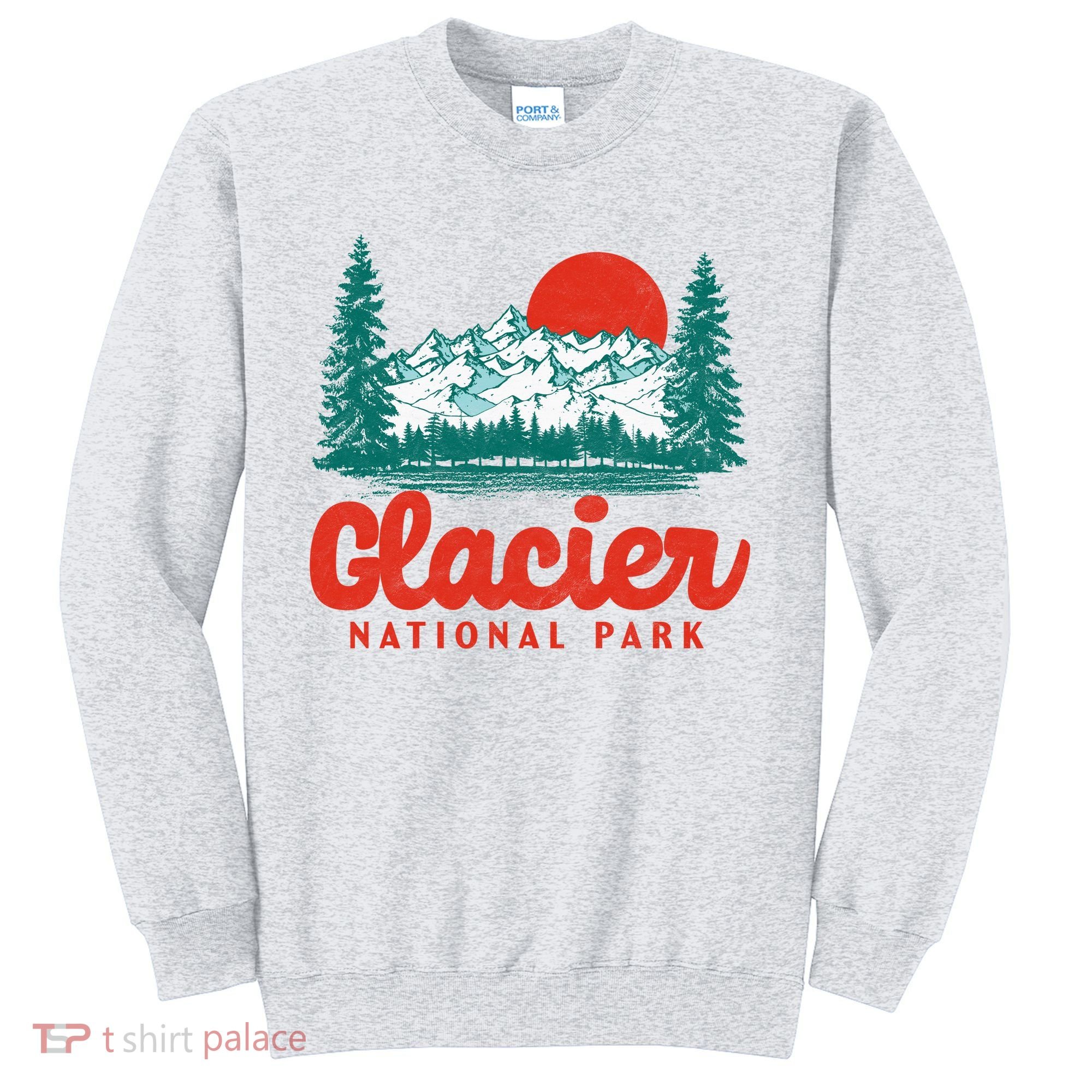 Retro Glacier National Park 80's Mountain Sweatshirt