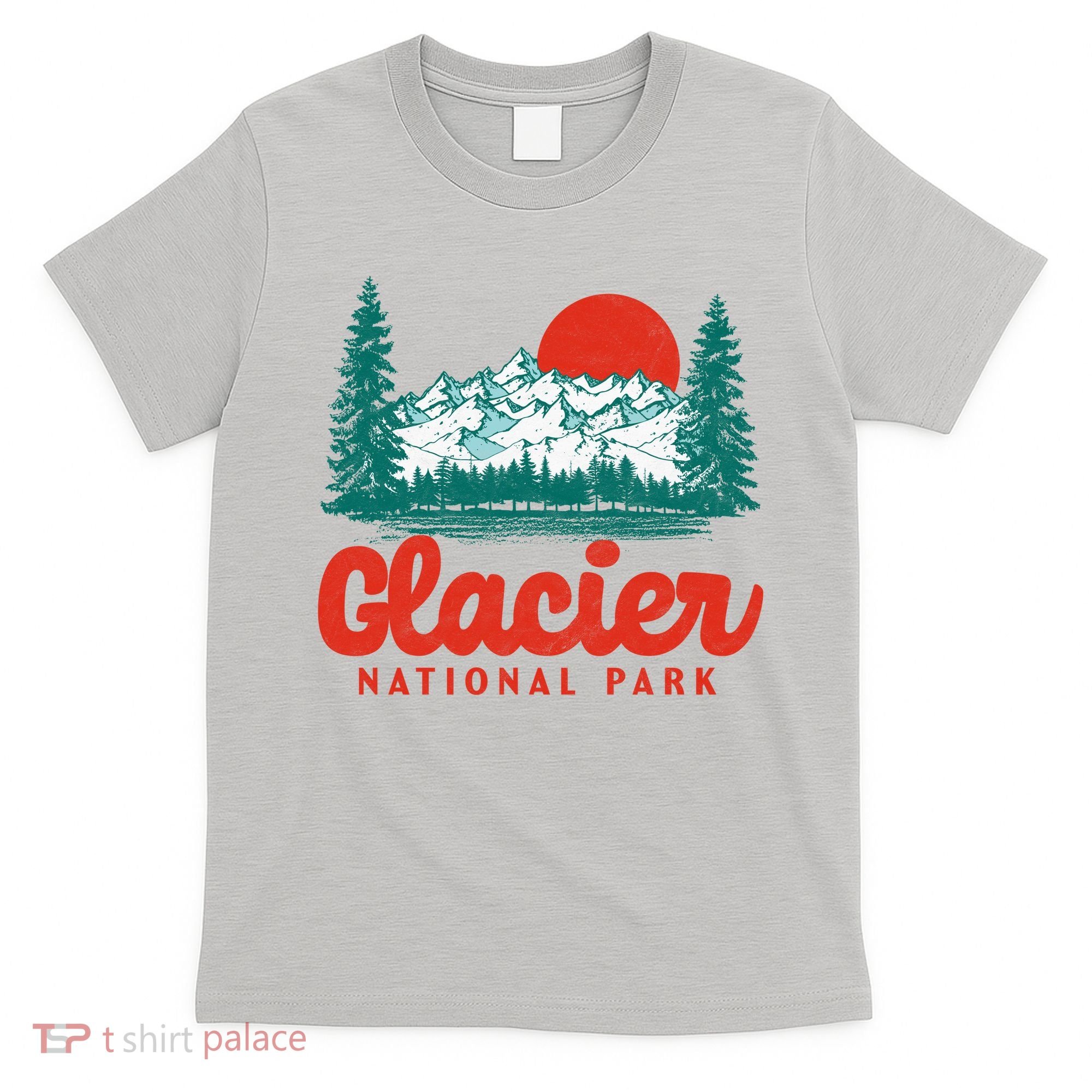 Retro Glacier National Park 80's Mountain T-Shirt