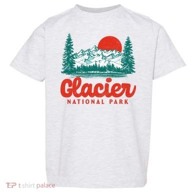 Retro Glacier National Park 80's Mountain Toddler T-Shirt