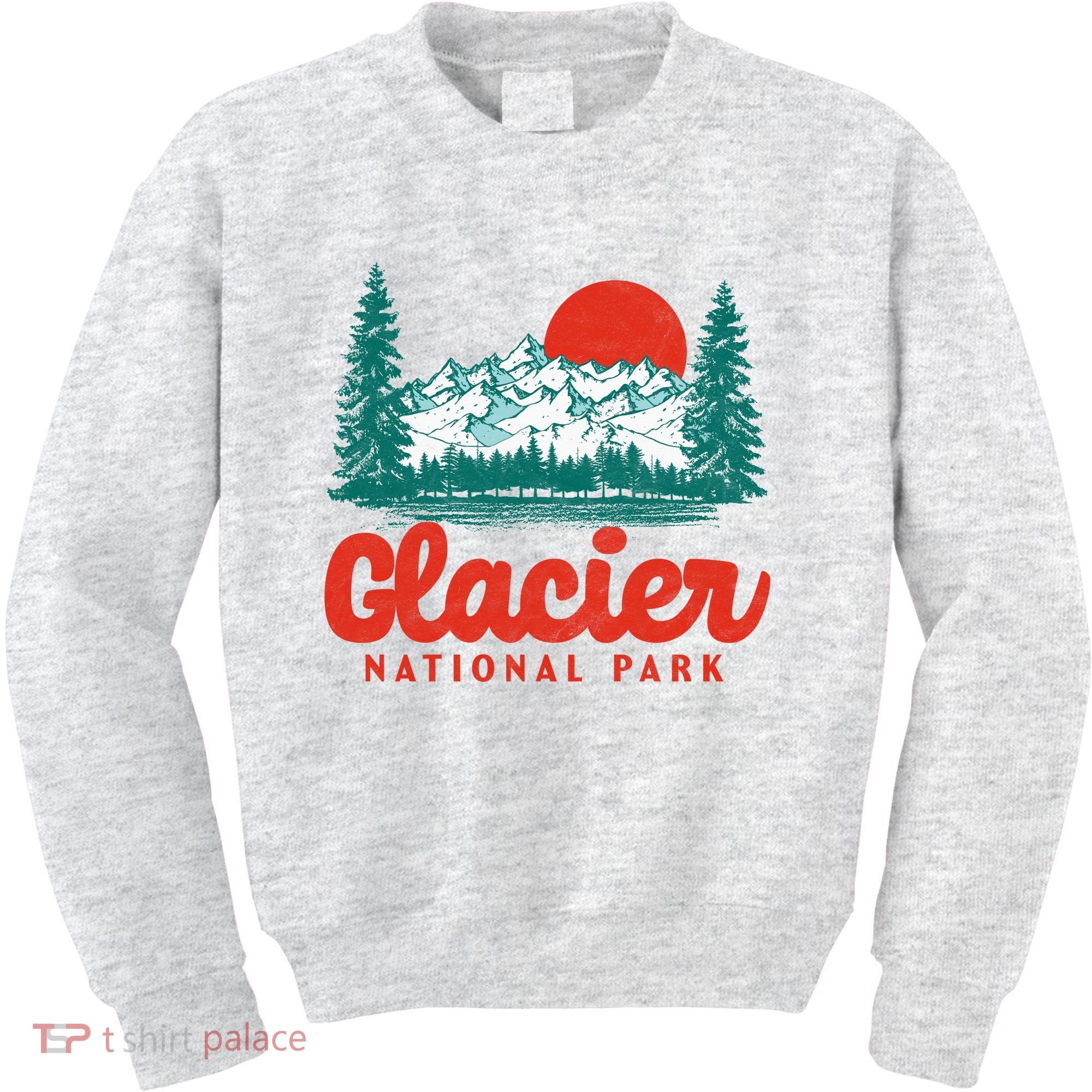 Retro Glacier National Park 80's Mountain Kids Sweatshirt