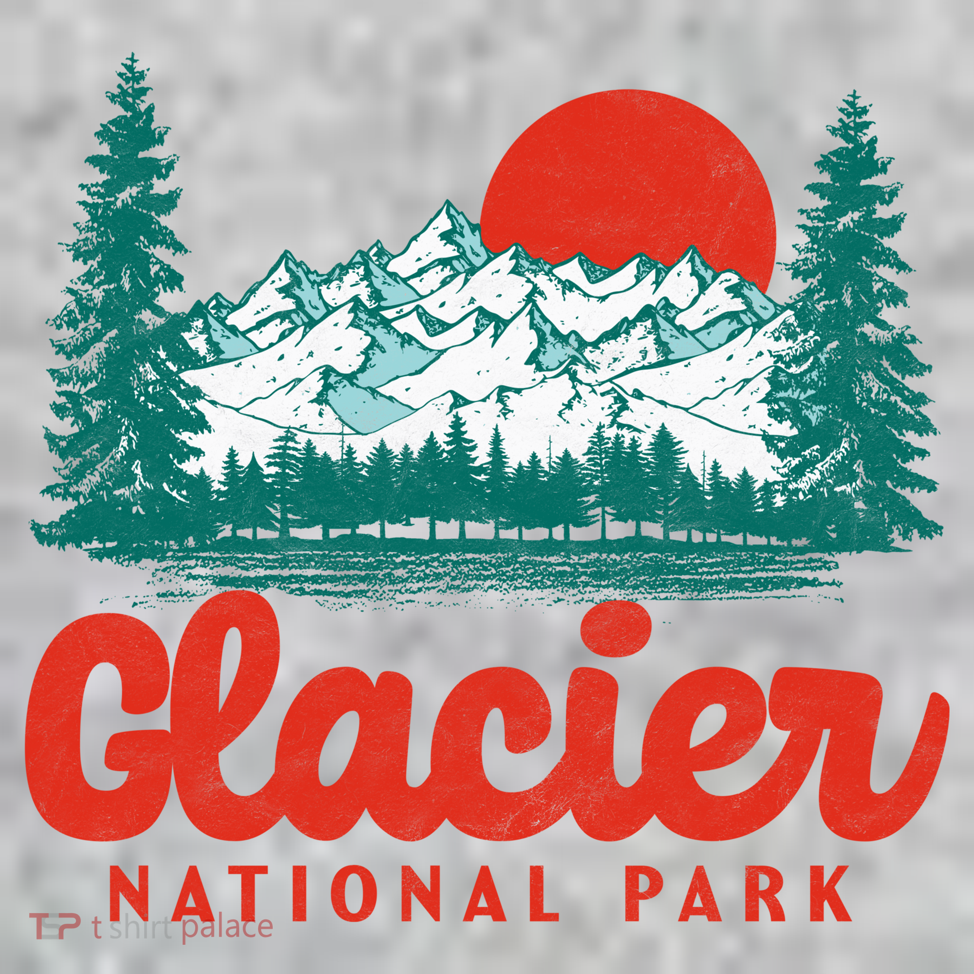 Retro Glacier National Park 80's Mountain Kids Sweatshirt