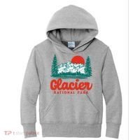 Retro Glacier National Park 80's Mountain Kids Hoodie thumb 0