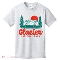Retro Glacier National Park 80's Mountain Kids T-Shirt thumb 0
