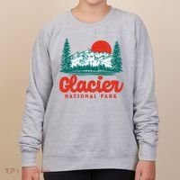 Retro Glacier National Park 80's Mountain Women's Sweatshirt thumb 0