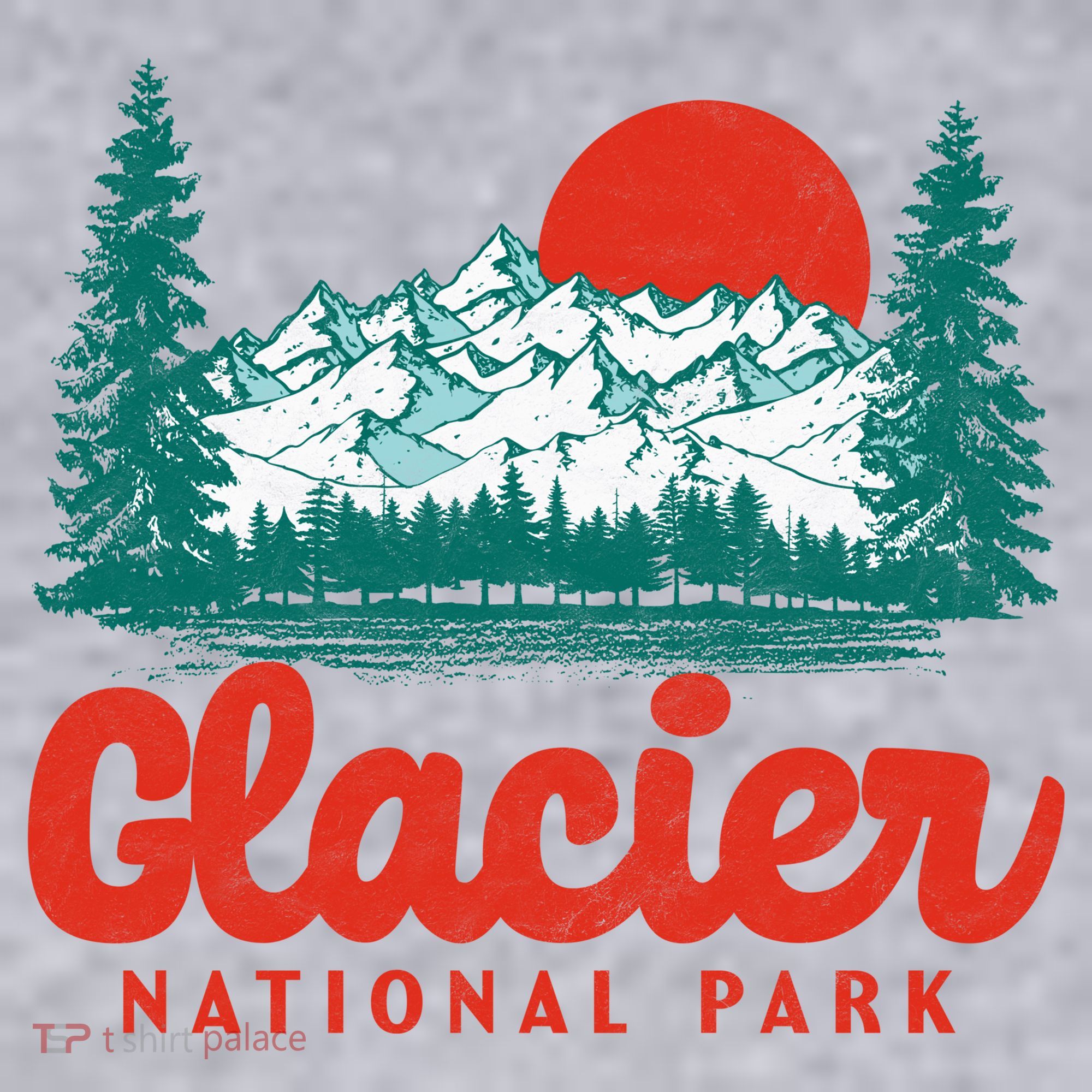 Retro Glacier National Park 80's Mountain Women's Sweatshirt