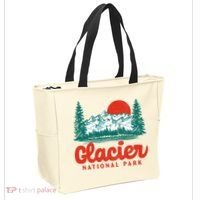Retro Glacier National Park 80's Mountain Tote Bag thumb 2