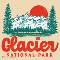 Retro Glacier National Park 80's Mountain Tote Bag thumb 4