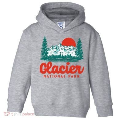 Retro Glacier National Park 80's Mountain Toddler Hoodie