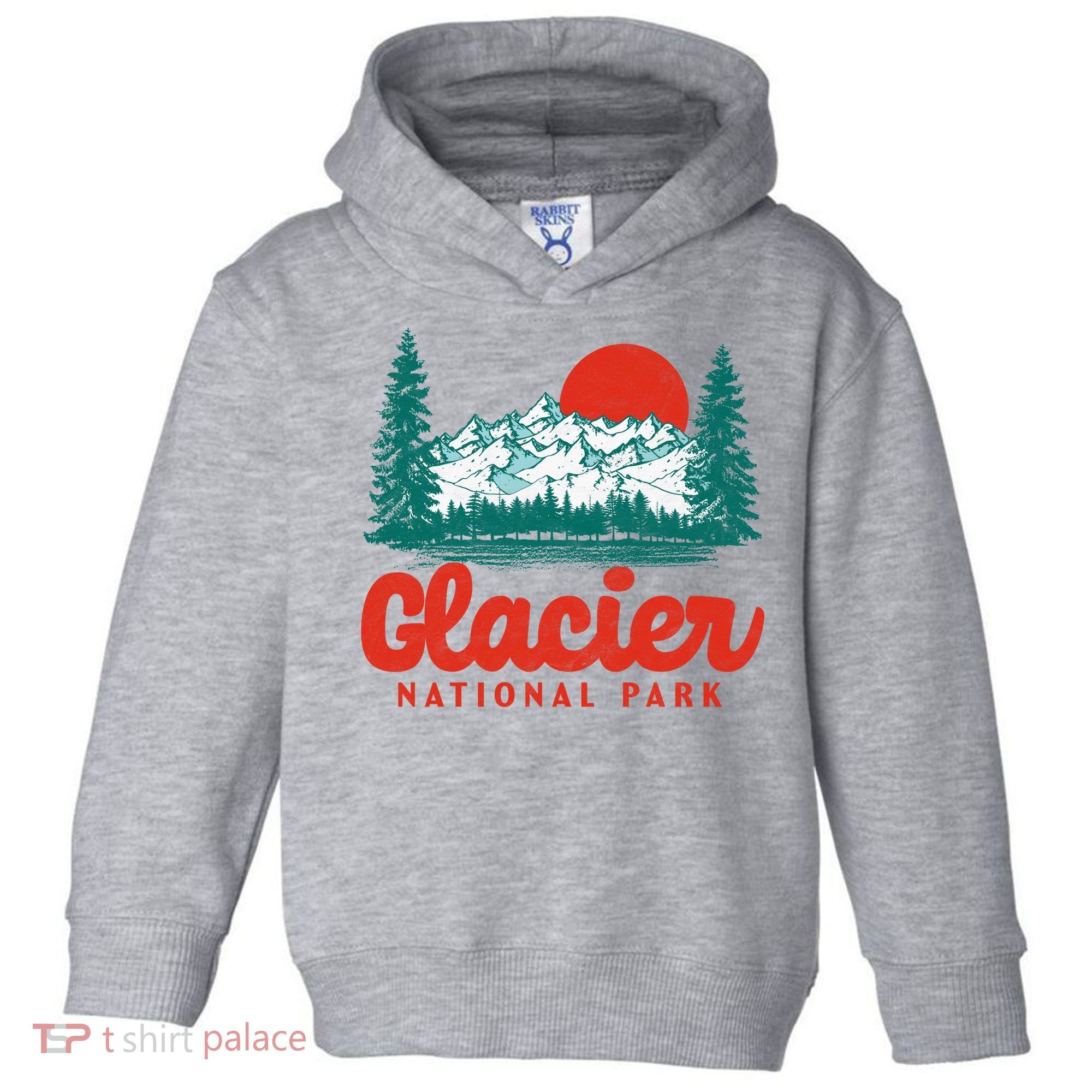 Retro Glacier National Park 80's Mountain Toddler Hoodie