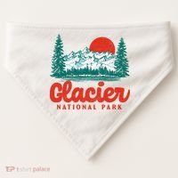 Retro Glacier National Park 80's Mountain USA-Made Doggie Bandana thumb 0