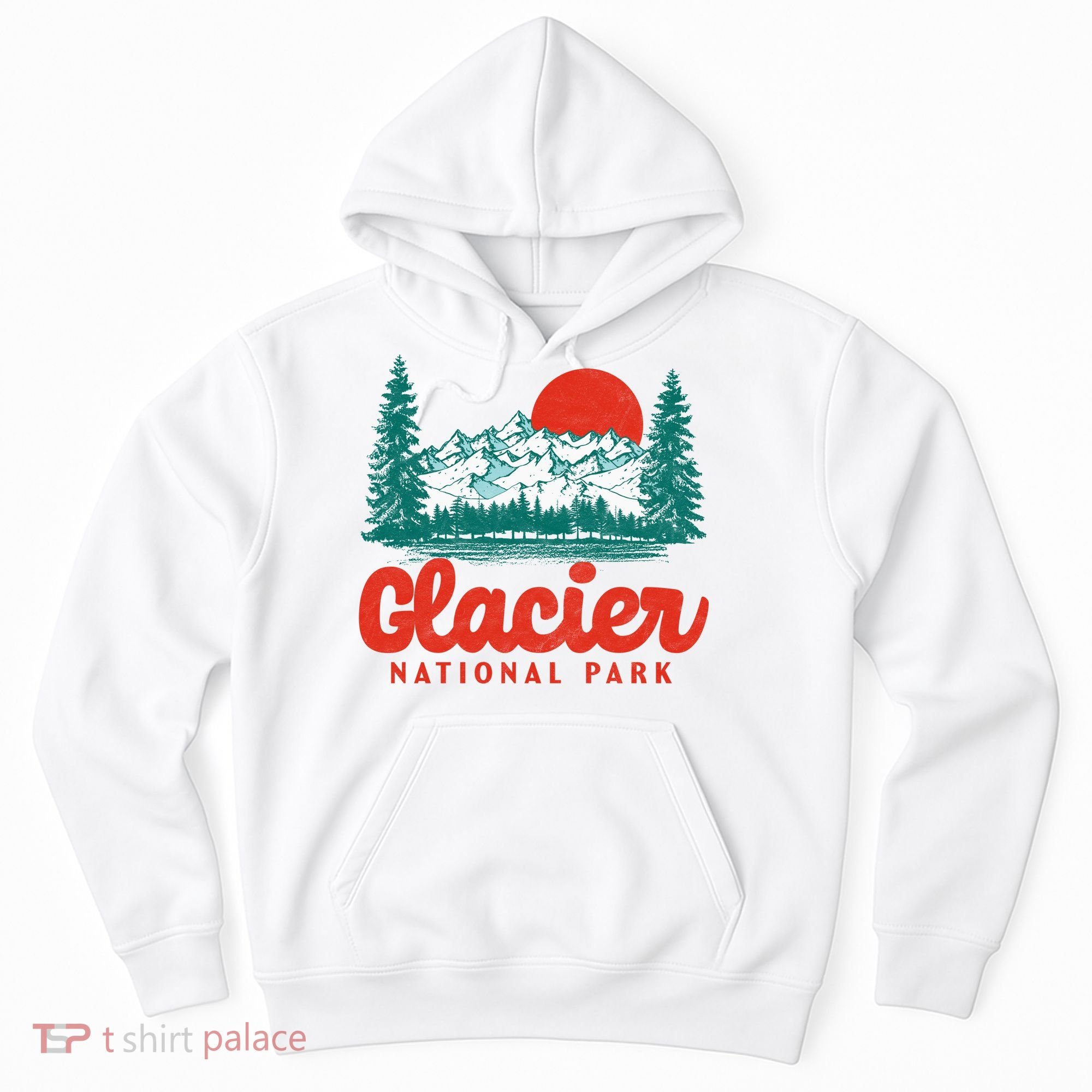 Retro Glacier National Park 80's Mountain Hoodie