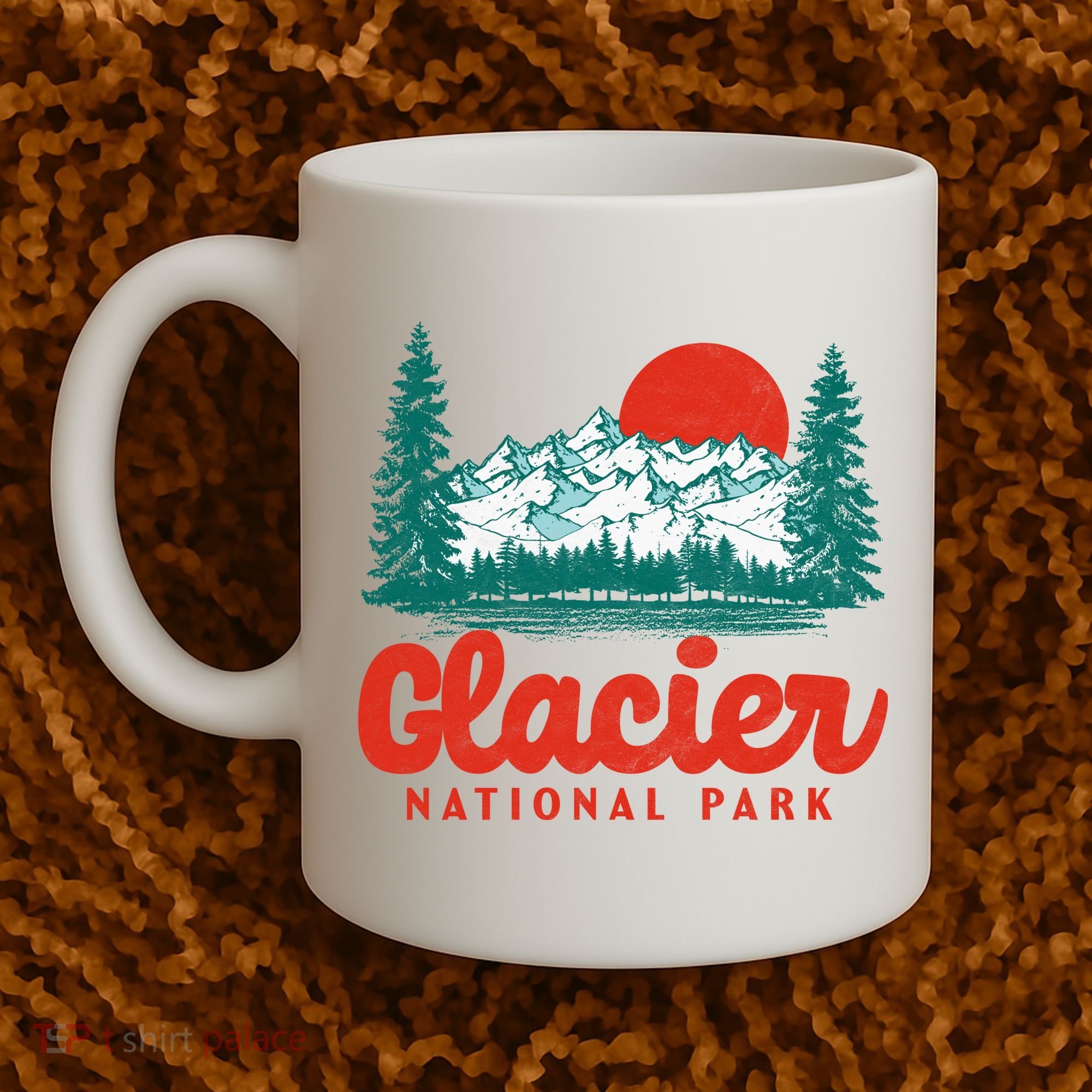 Retro Glacier National Park 80's Mountain Coffee Mug