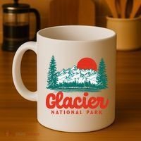 Retro Glacier National Park 80's Mountain Coffee Mug thumb 4