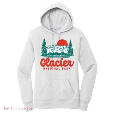 Retro Glacier National Park 80's Mountain Women's Hoodie