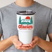 Retro Glacier National Park 80's Mountain Tumbler thumb 2