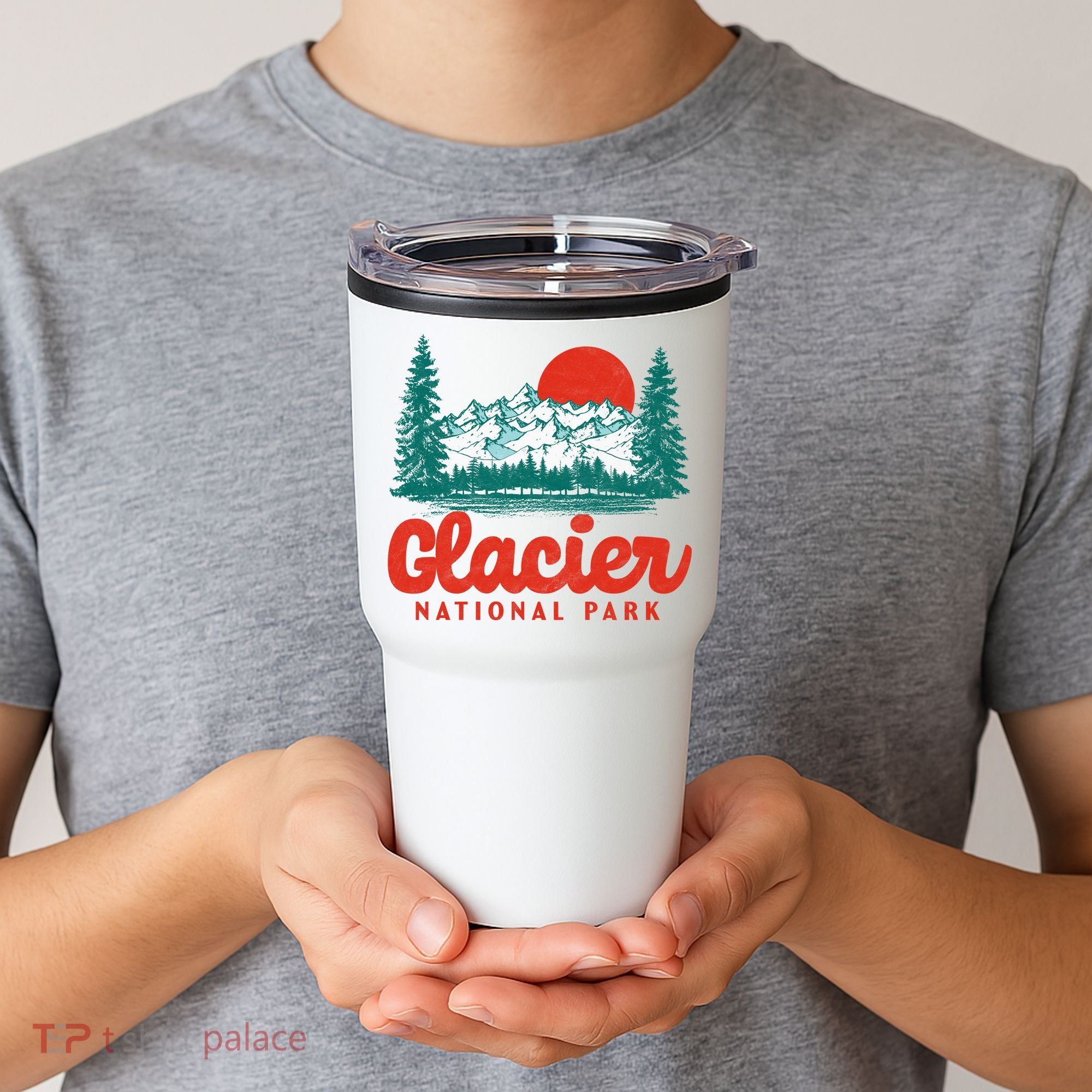 Retro Glacier National Park 80's Mountain Tumbler