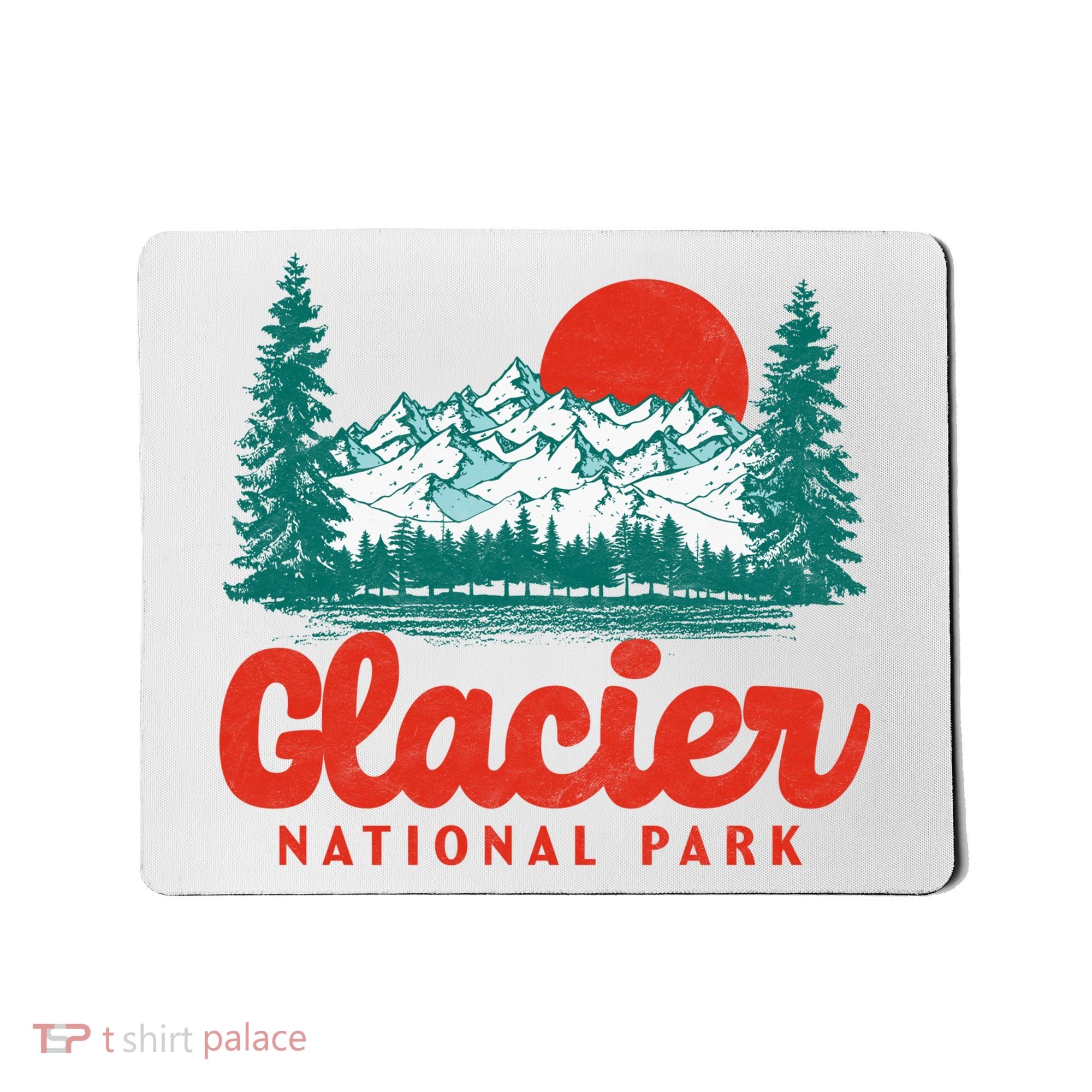 Retro Glacier National Park 80's Mountain Mousepad
